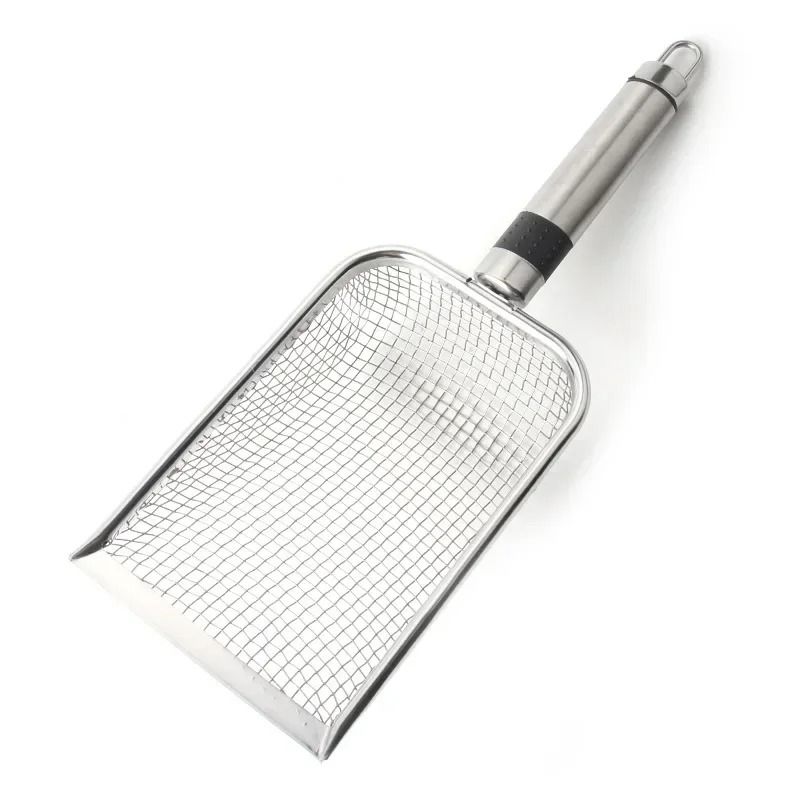 Stainless Steel Cat Litter Scoop Long Handle Metal Waste Shovel
