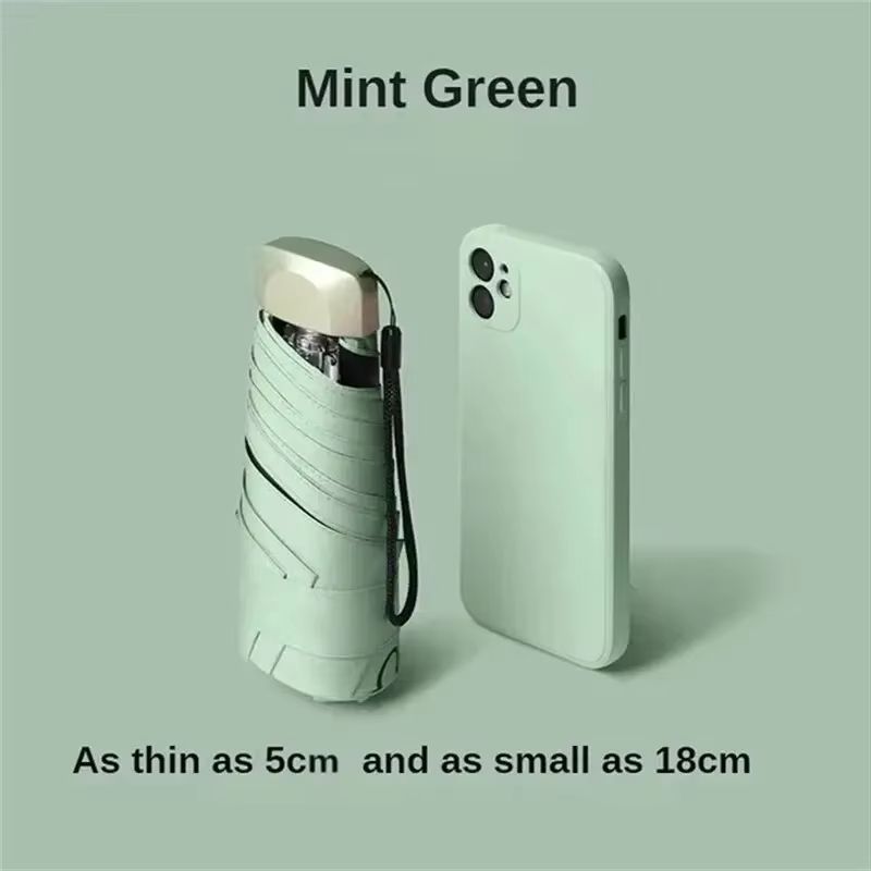 Mini Pocket Umbrella – Compact Folding Sun & Rain Parasol with UV Protection