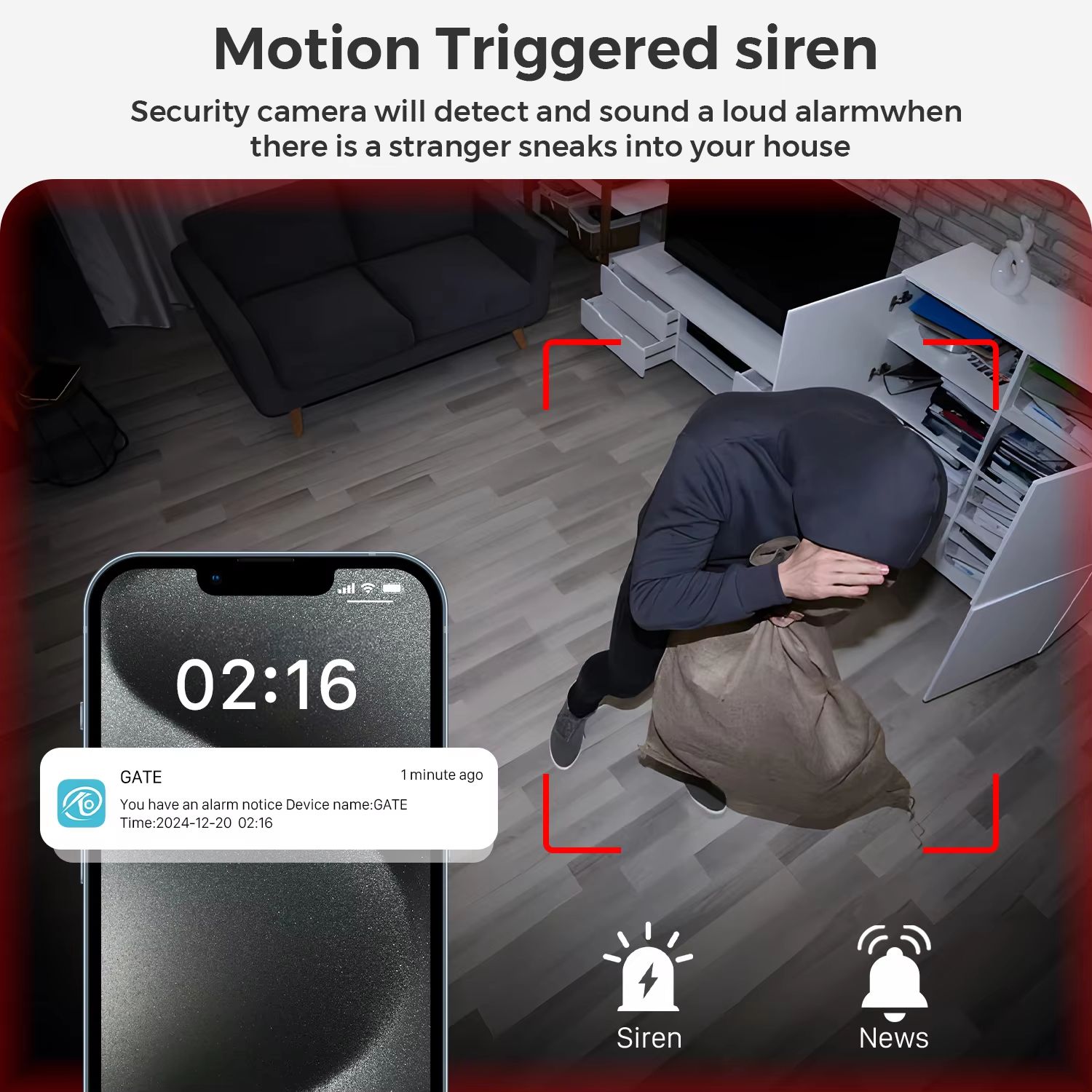O-Kam Pro 5MP Mini WiFi IP Camera, 2400mAh Rechargeable PTZ with Human Detection and 5X Zoom