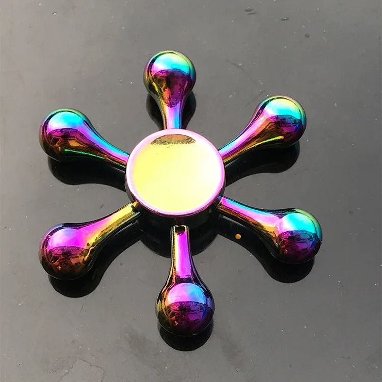 Metal Rainbow Gradient Fidget Spinner with Silent Bearing