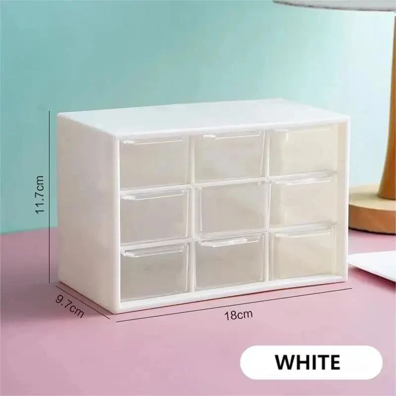 White Desktop Organizer with Drawer Storage