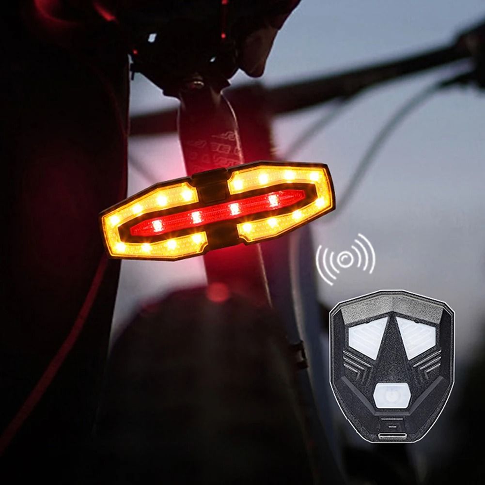 Rechargeable Bike Rear Light with Turn Signals and Remote Control
