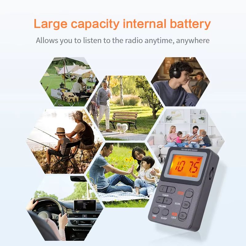 SoundMate Compact FM/AM Radio with MP3 & Headphone Jack