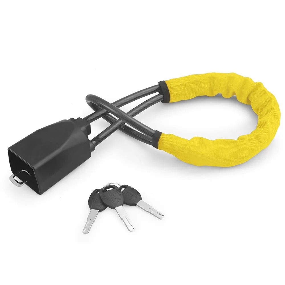 Anti Theft Steering Wheel Lock with Steel Rope and Seat Belt Socket
