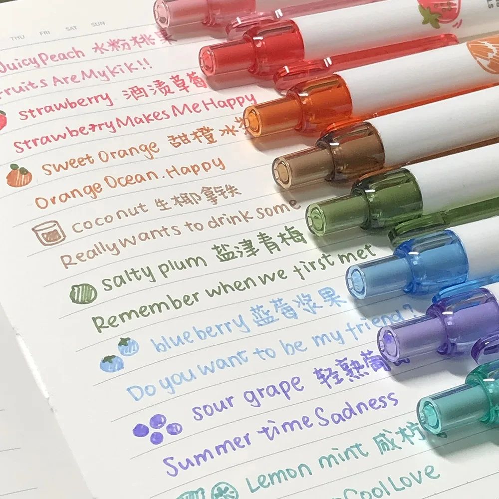 Fruit Scented 3D Gel Pens 0.5mm Smooth Writing Set