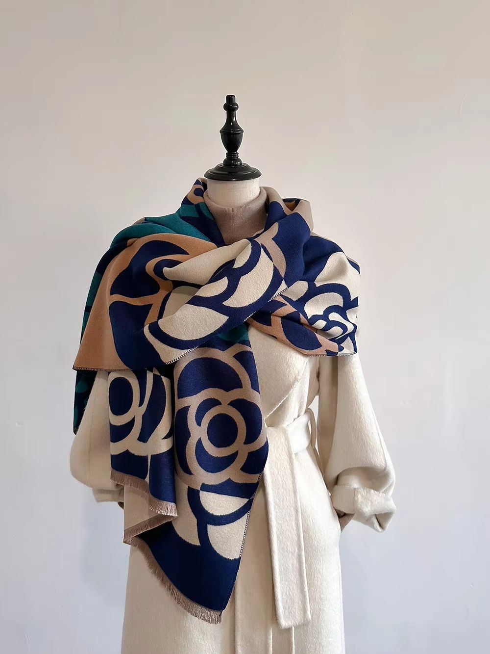 Luxury Women's Cashmere Winter Scarf – Thick Warm Pashmina Shawl Wrap Blanket Bufanda