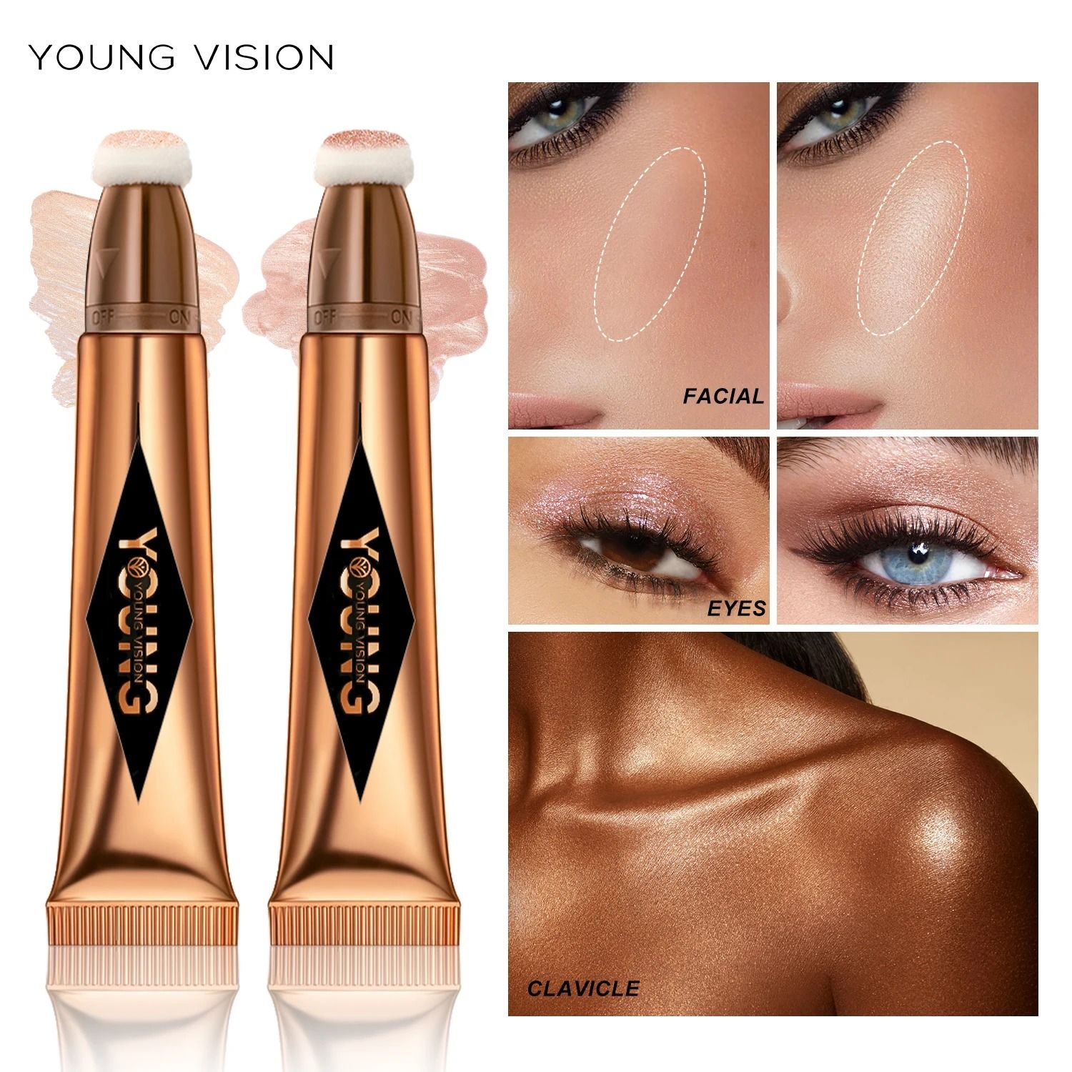 Young Vision Air Cushion Powder Blusher High Gloss Stick 6 Shades