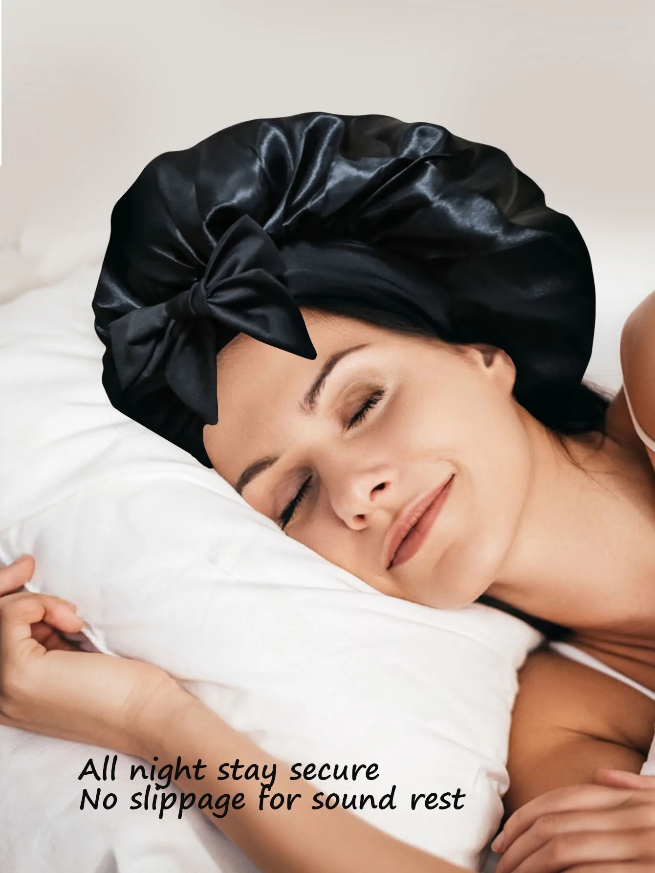 Satin Silk Bonnet Adjustable Sleep Hair Bonnet with Tie Band for Women Men