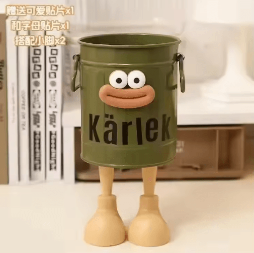 FunCartoon Desk Pen Holder with Random Letter Stickers