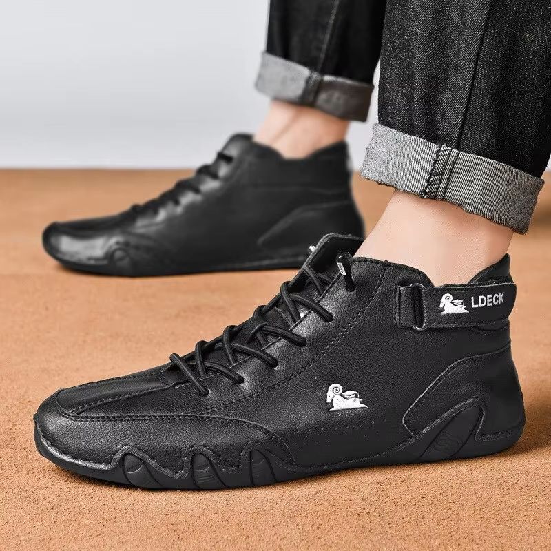 RiderShield Waterproof High-Top Motorcycle Boots - Men's Casual Winter Footwear