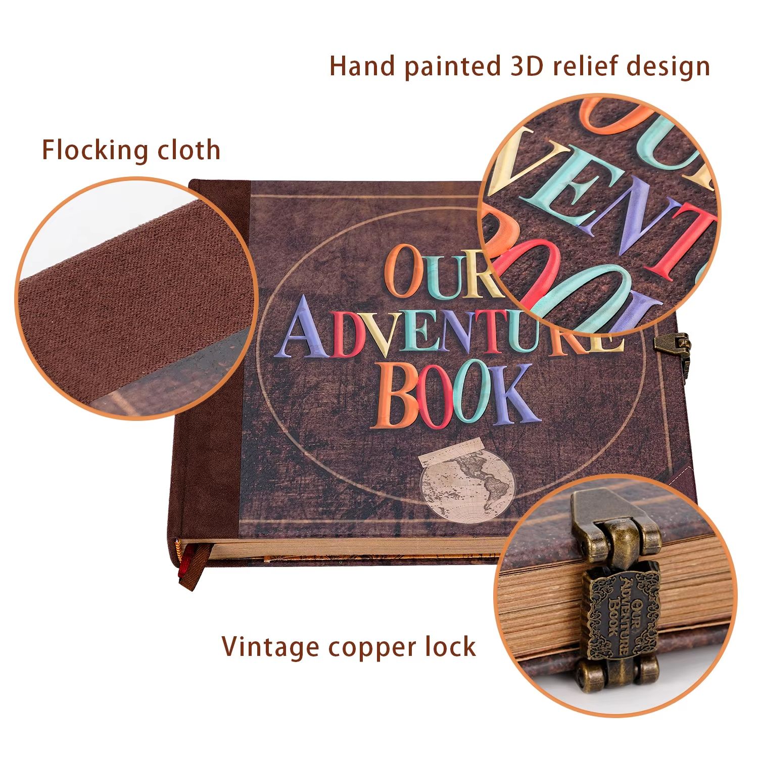 Our Adventure Book DIY Scrapbook Album – Handmade Retro Photo Album for Wedding, Anniversary & Memory Keepsakes