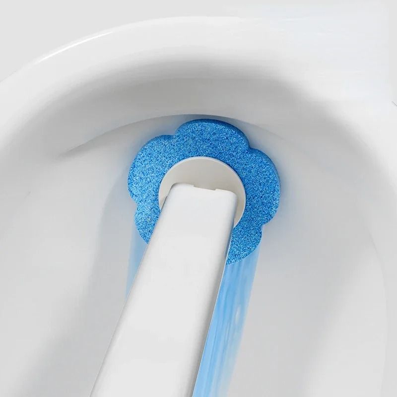 Disposable Toilet Brush Cleaner Set with Long Handle and Replaceable Brush Head