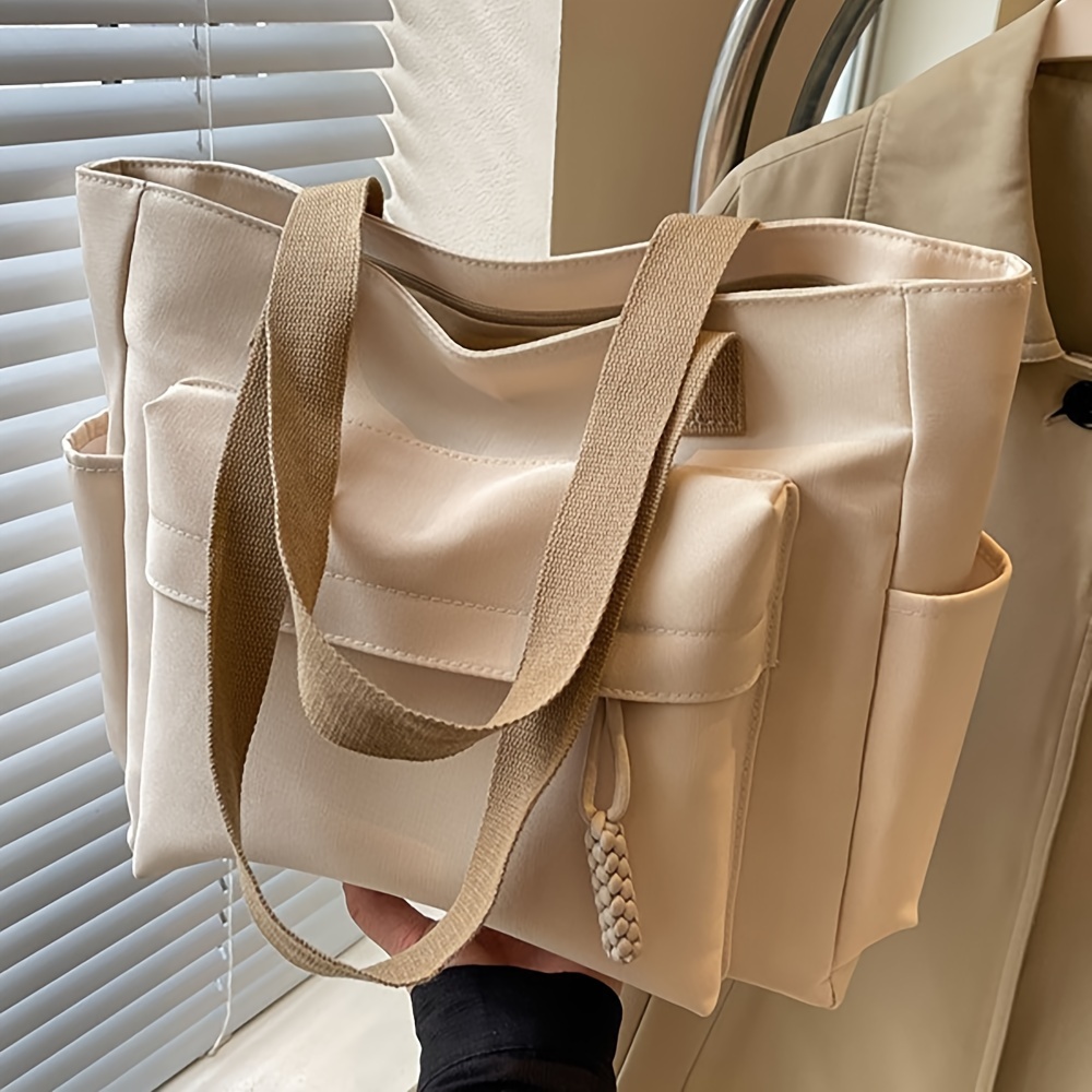 Lightweight Foldable Shoulder Bag with Multiple Pockets for Office Commute Fitness and Shopping