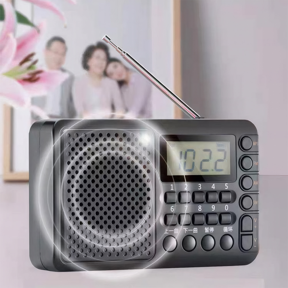 Portable Radio with LED Display, TF Card & USB Music Player for Home & Outdoor Use