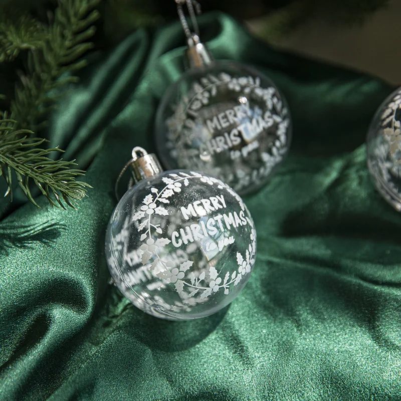 Transparent Snowball Christmas Tree Ornaments Set 6pcs