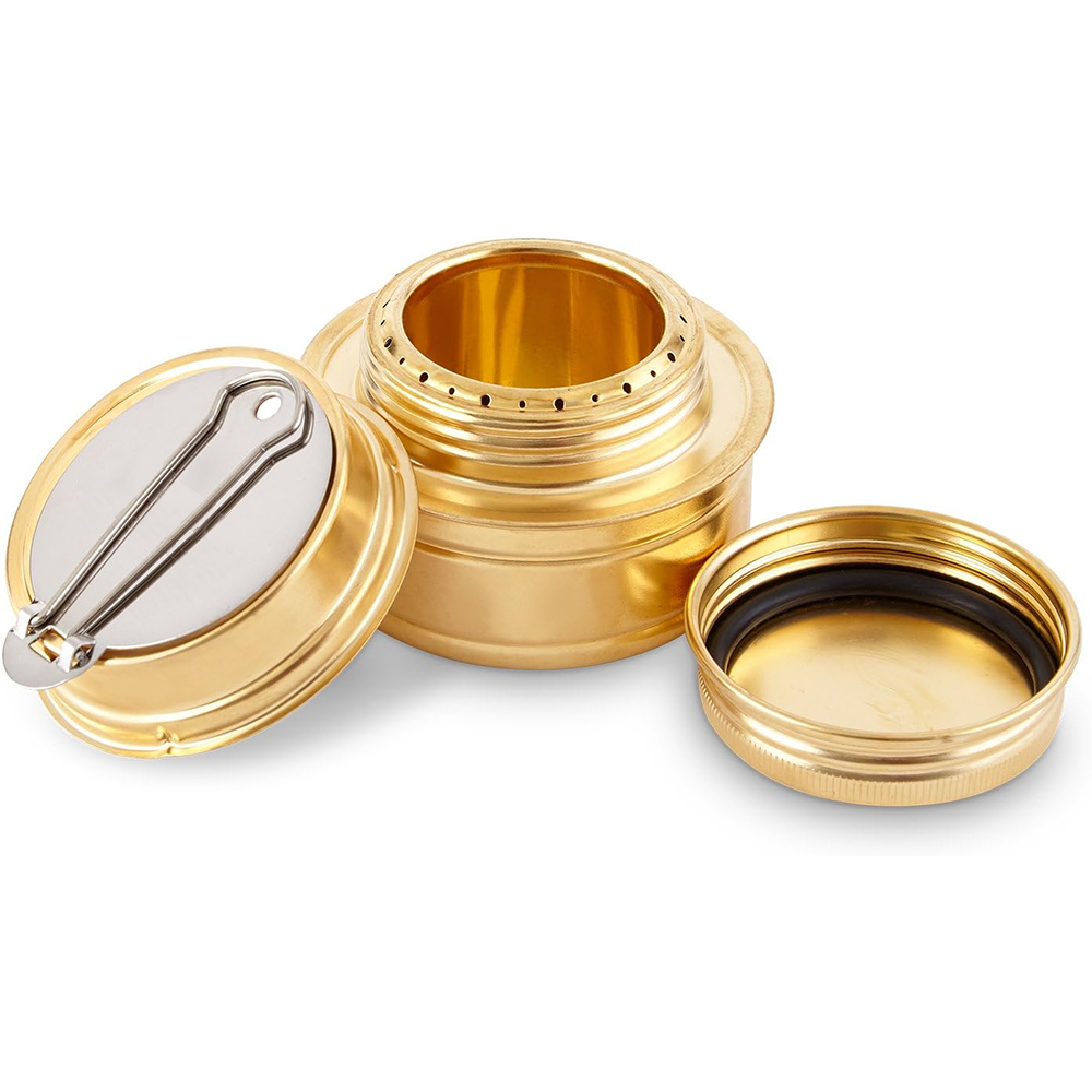 Brass Alcohol Burner Efficient Spirit Burner Cooktop with Flame Regulator Camp Stove with Fuel Storage