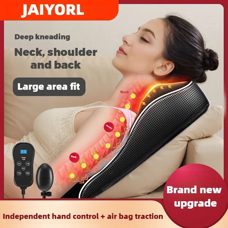 Electric Shiatsu Head Neck And Back Massager Pillow With Heat And Vibration Therapy