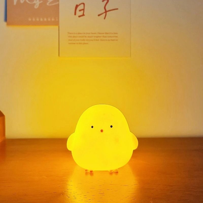 Silicone LED Bedside Night Light Chicken Lamp