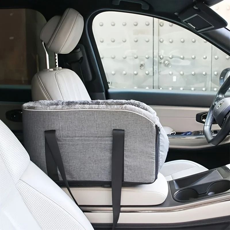 Portable Pet Car Seat with Safety Buckle and Pillow Booster for Small and Medium Dogs and Cats