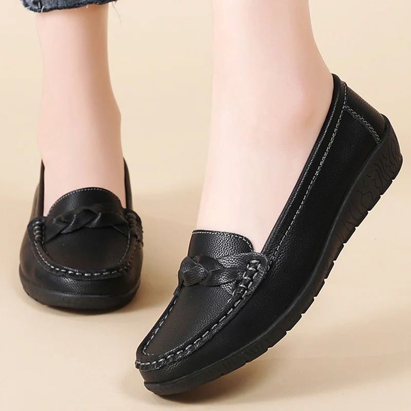Womens Soft Leather Casual Loafers
