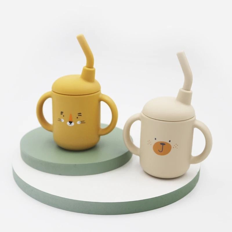 Tiny-Sip 2-in-1 Cartoon Silicone Transition Cup