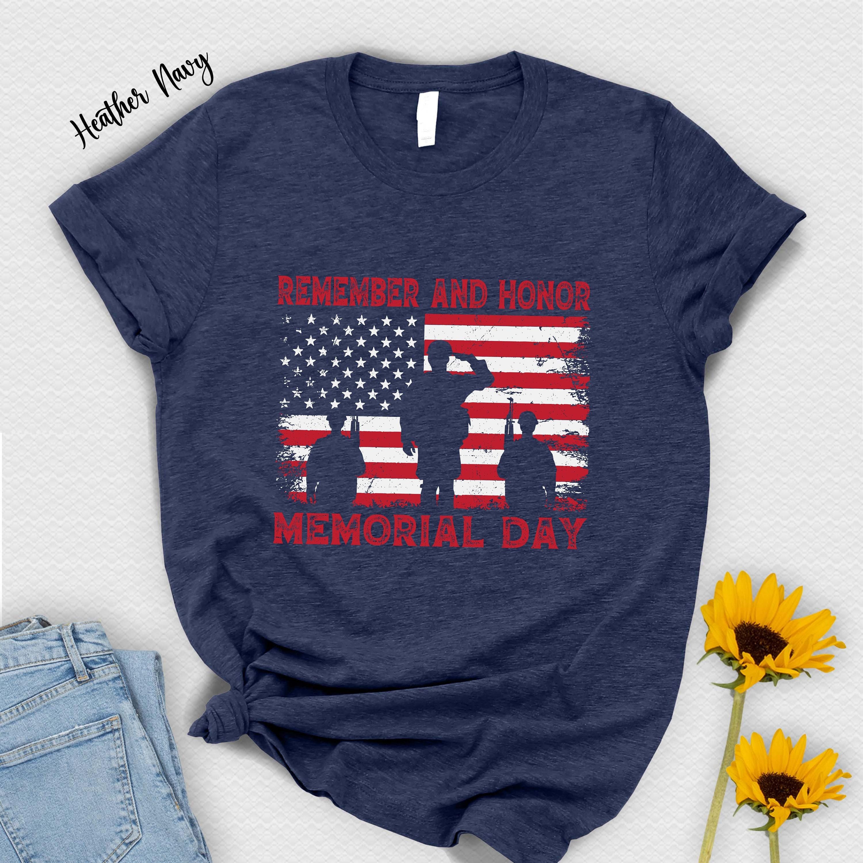 Memorial Day Dad Shirt Distressed Flag Graphic Tee Patriotic Father T-Shirt USA Dad Top