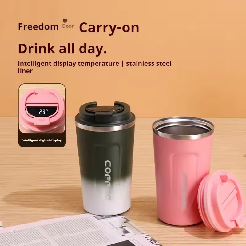 Intelligent Digital Temperature Display Travel Coffee Mug with Vacuum Insulation