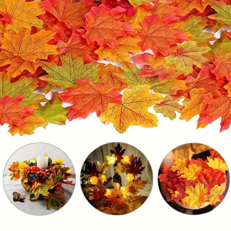 Halloween And Thanksgiving Decorative Maple Leaves For Table And Party