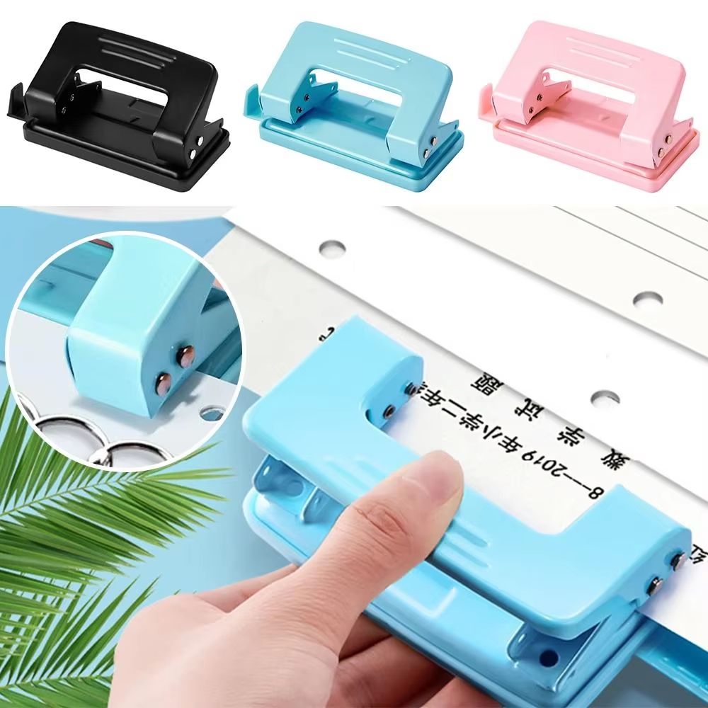 Metal Double-Hole Punch Tool Rotary Binding Cutter for DIY Crafts & Office
