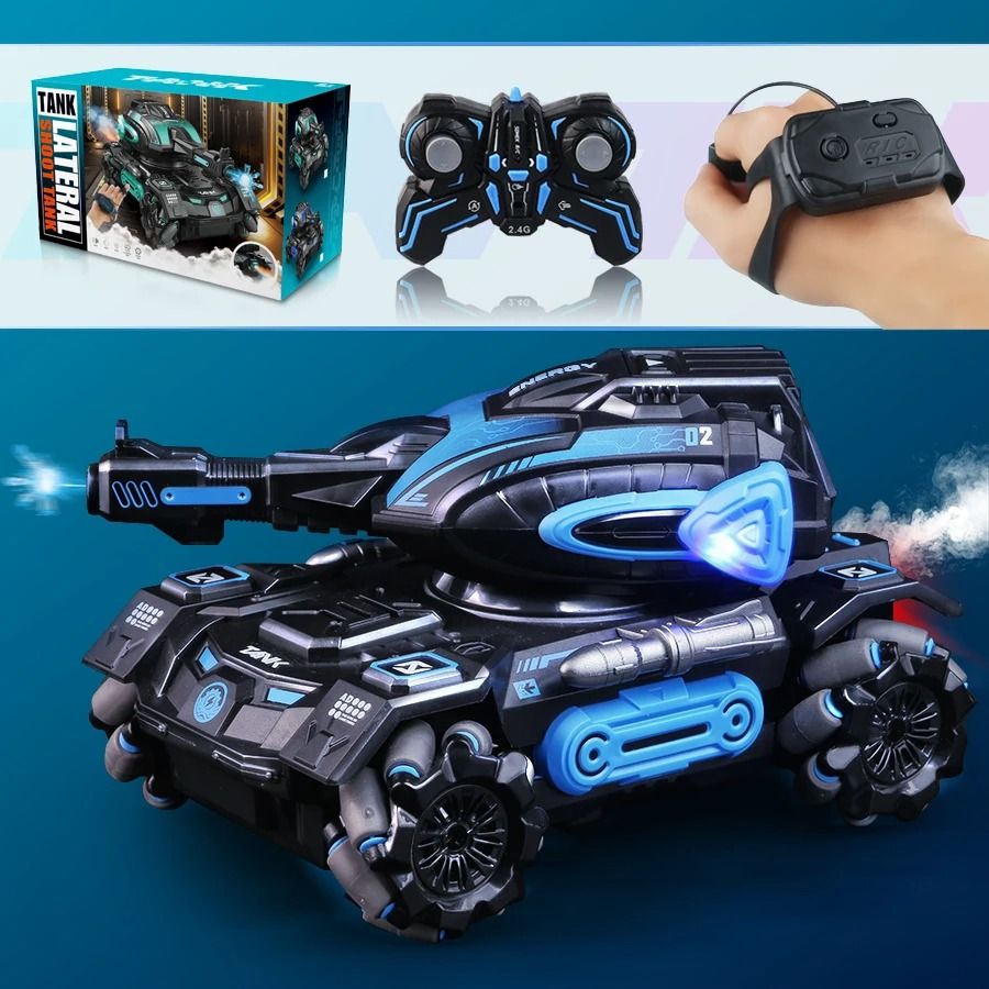 RC Spray Stunt Car 2.4G Remote Control Water Polo Tank Toy with Launch Feature