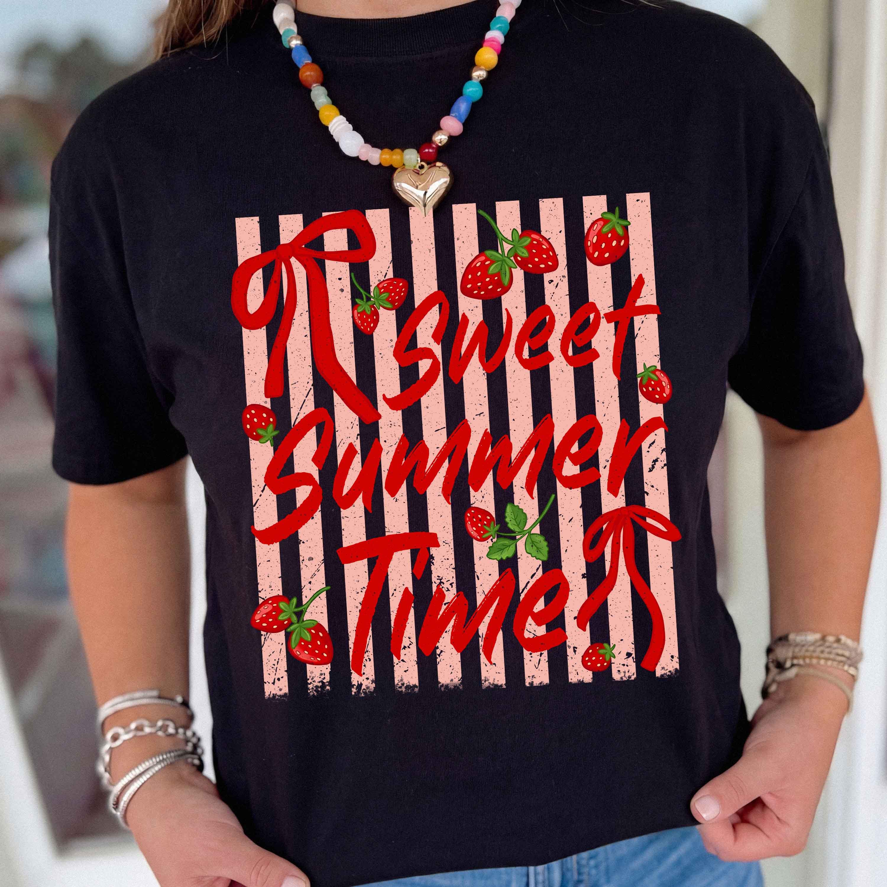Sweet Summer Time Shirt Strawberry Cute Graphic Tee Trendy Summer Outfit Gift