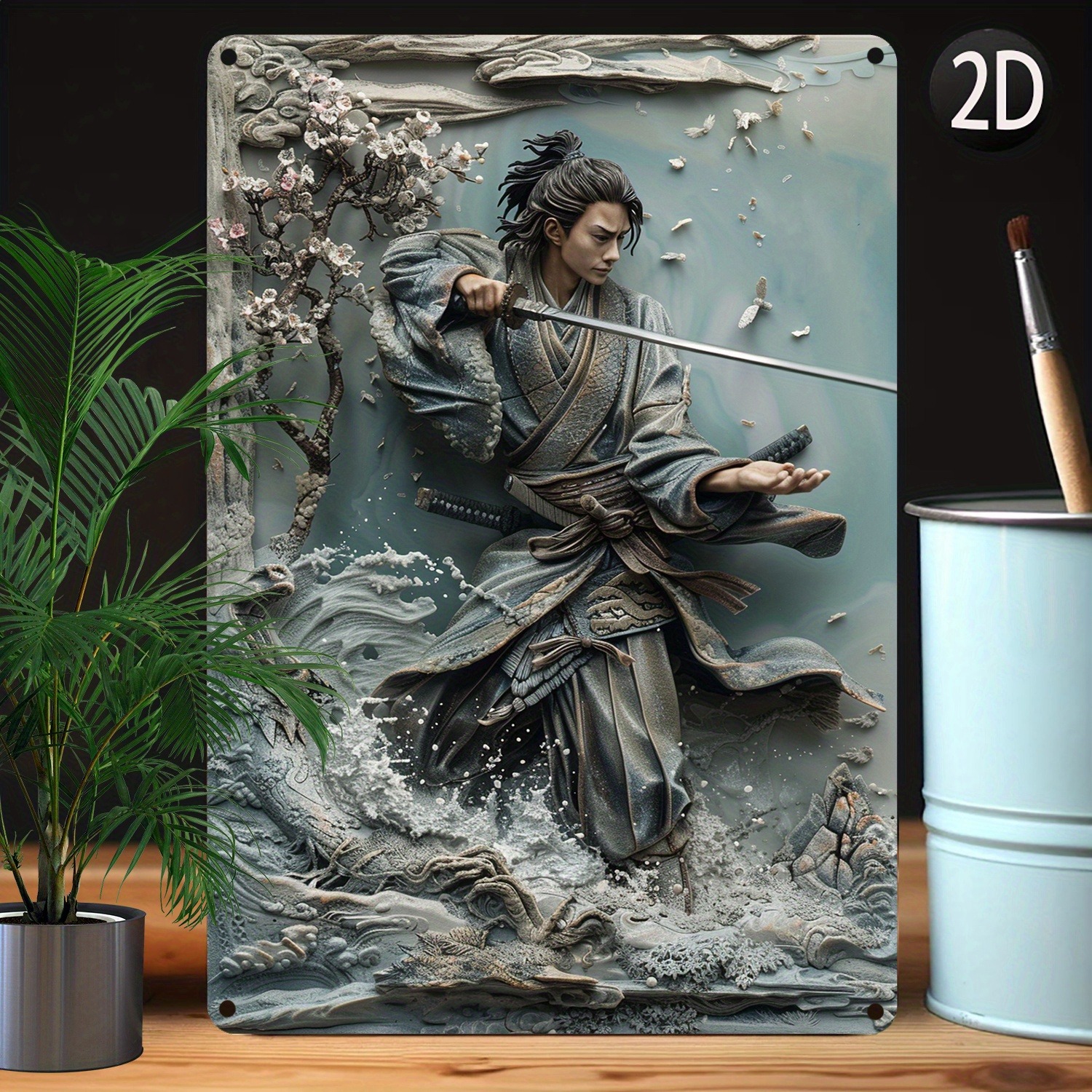 Vintage Samurai Ninja Metal Wall Art Plaque Perfect for Cafe, Man Cave, Bars, Garden, Home Room, Clubs & Garage decor