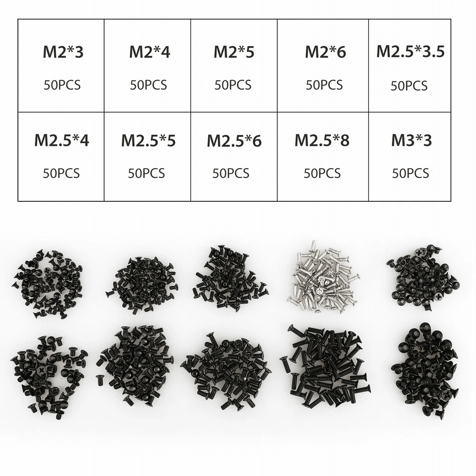 500pcs Laptop Notebook Computer Screw Set, Universal Repair Kit for HP, Dell, Lenovo, Acer, and More