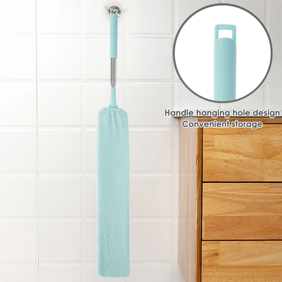 Ultra-Slim Retractable Gap Dust Cleaner with Microfiber Head