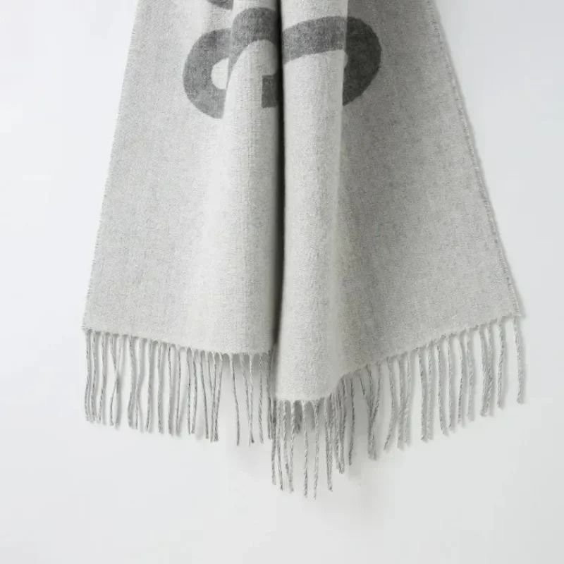 Luxury Cashmere Scarf Monogram Womens Winter Shawl