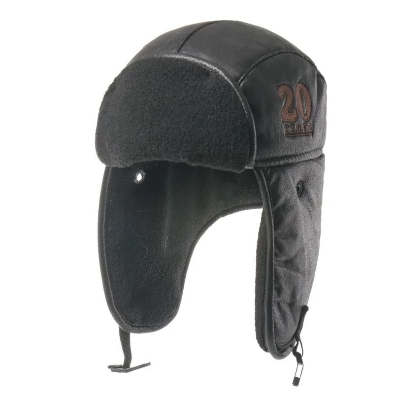 Synthetic Leather Thermal Bomber and Pilot Hat