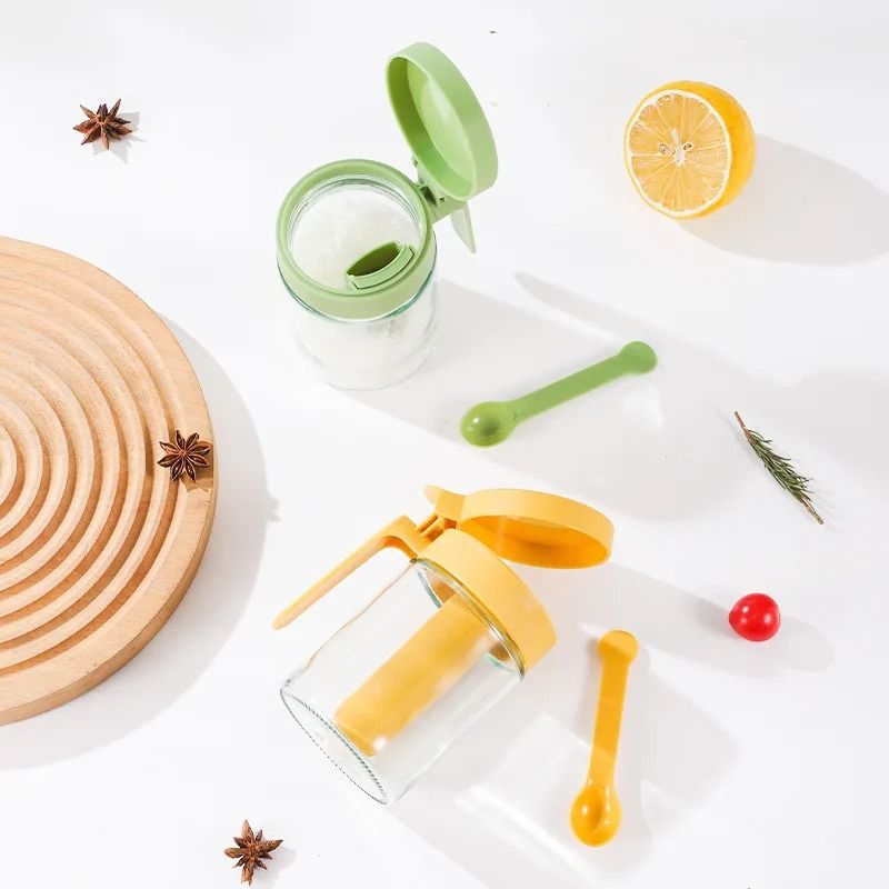 Kitchen Seasoning Jar Set with Spoon Separation