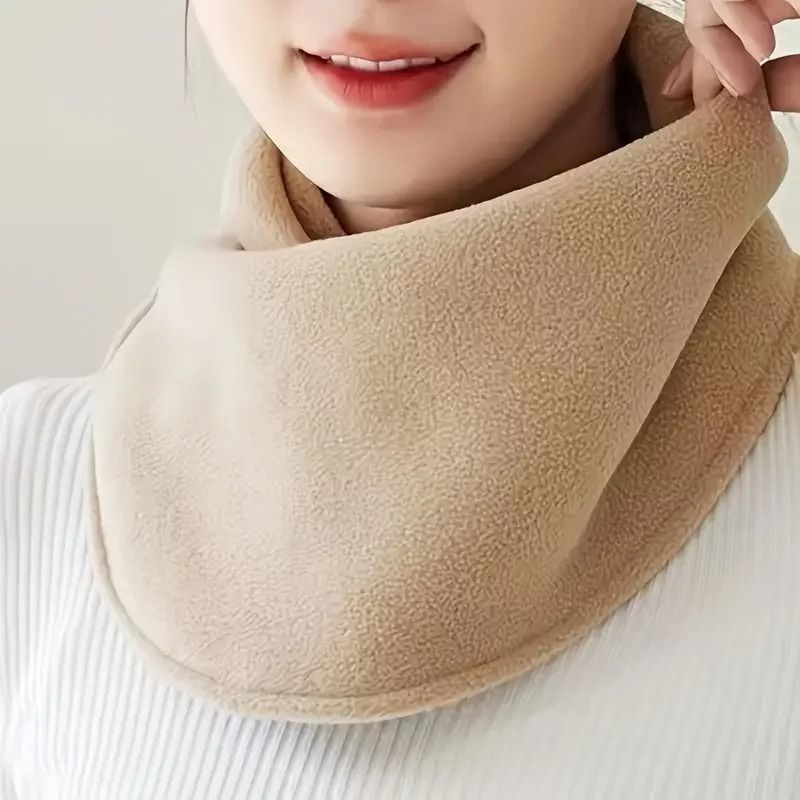 Velvet Thermal Neck Warmer Snap Button Winter Windproof Scarf