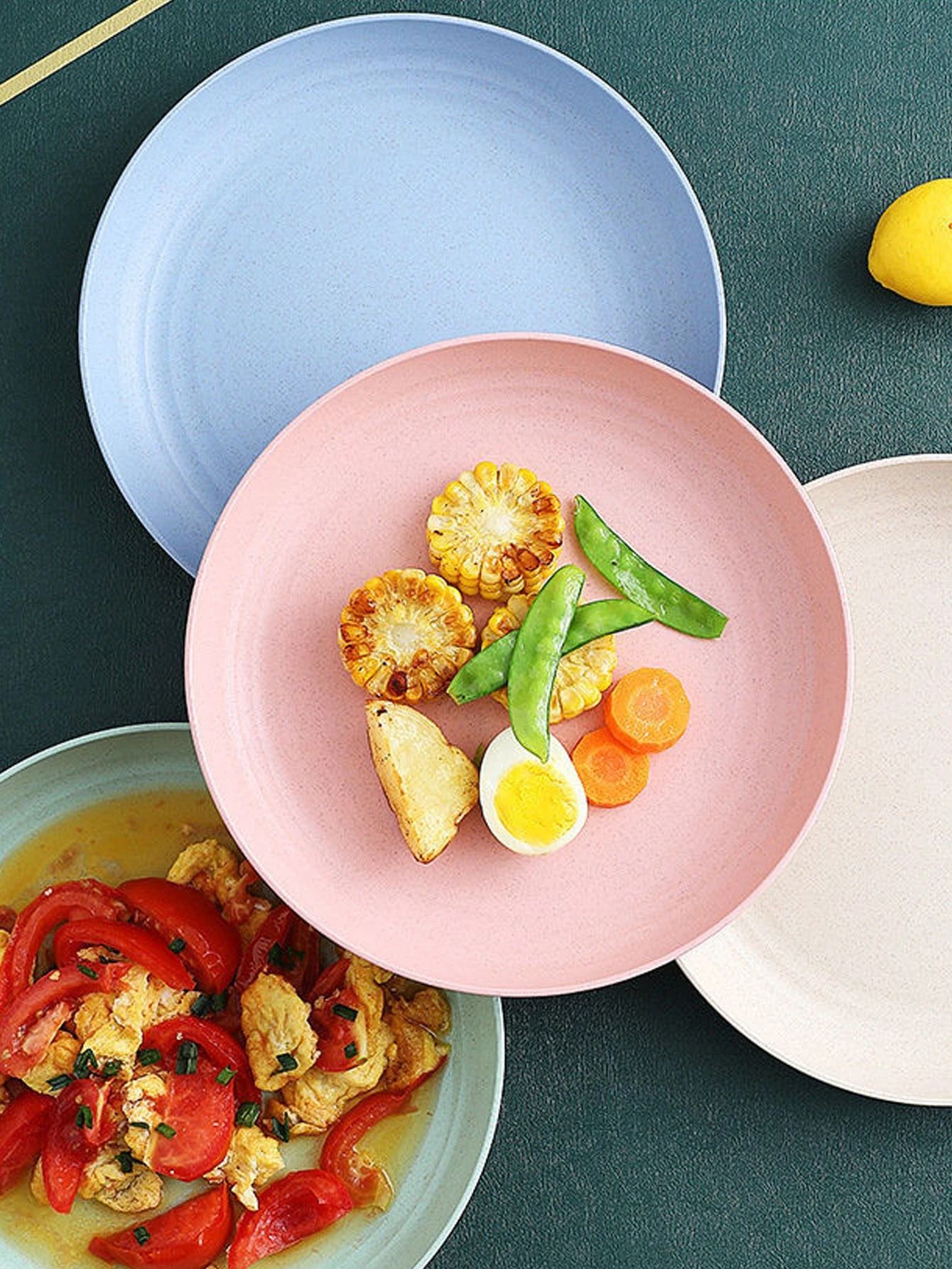 Lightweight Wheat Straw Dinner Plates - Unbreakable and Reusable Set