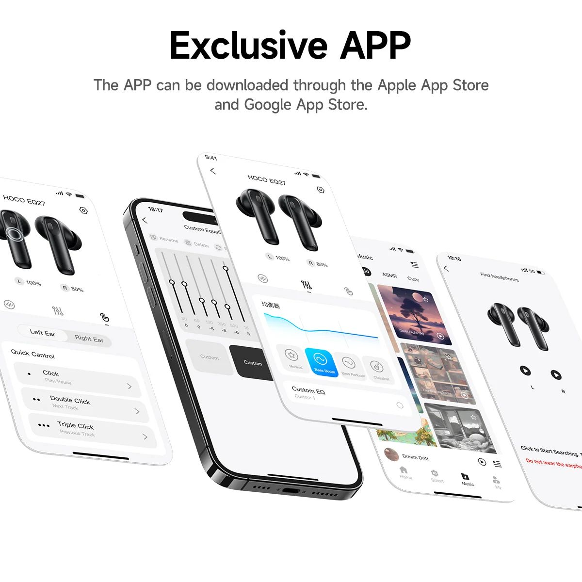 HOCO Smart AI Translation Earbuds Wireless Noise Cancelling Headphones
