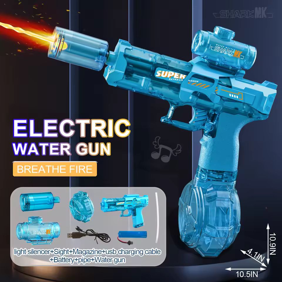 Electric High Pressure Water Gun with Flame Effect LED