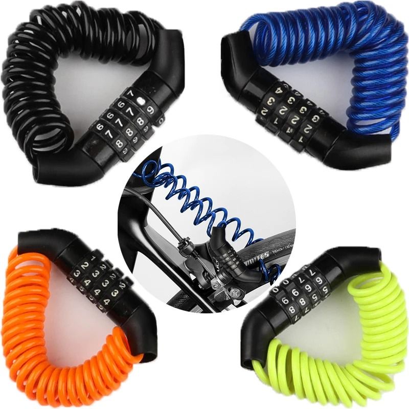 4 Digit Combination Helmet Lock Cable for Bikes Scooters and Motorcycles