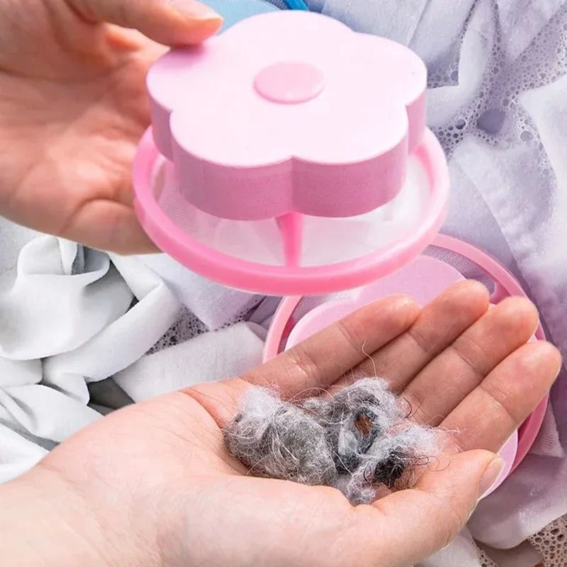 Plum Blossom Laundry Lint Filter Ball Reusable Washing Machine Hair Catcher