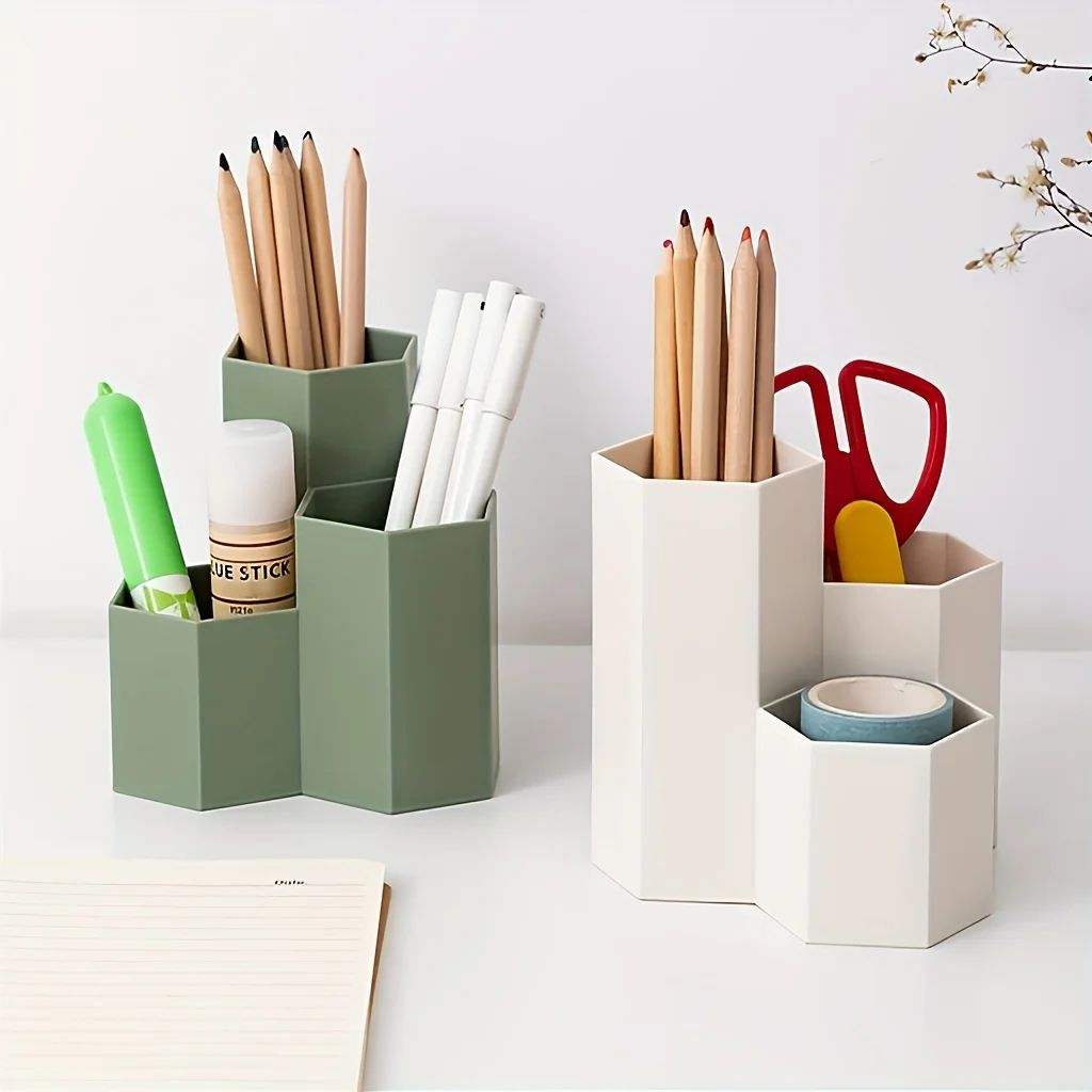 Modern White And Mint Green Multifunctional Desktop Organizer Box