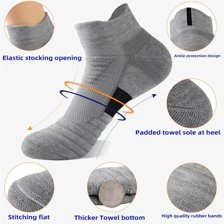 Mens Anti Slip Sports Socks Breathable Cotton Fit