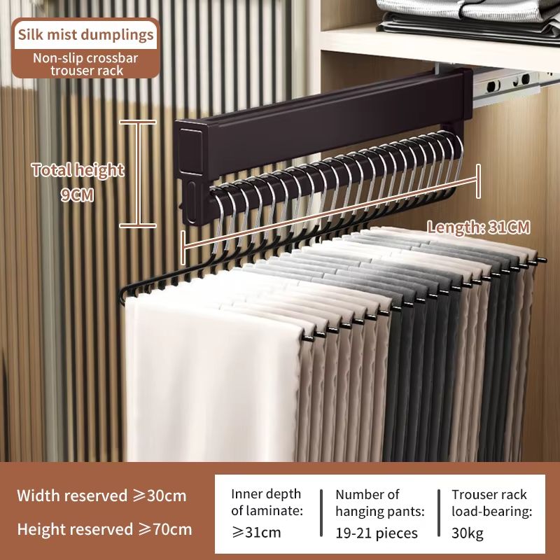 Space-Saving Expandable Sliding Pants Rack
