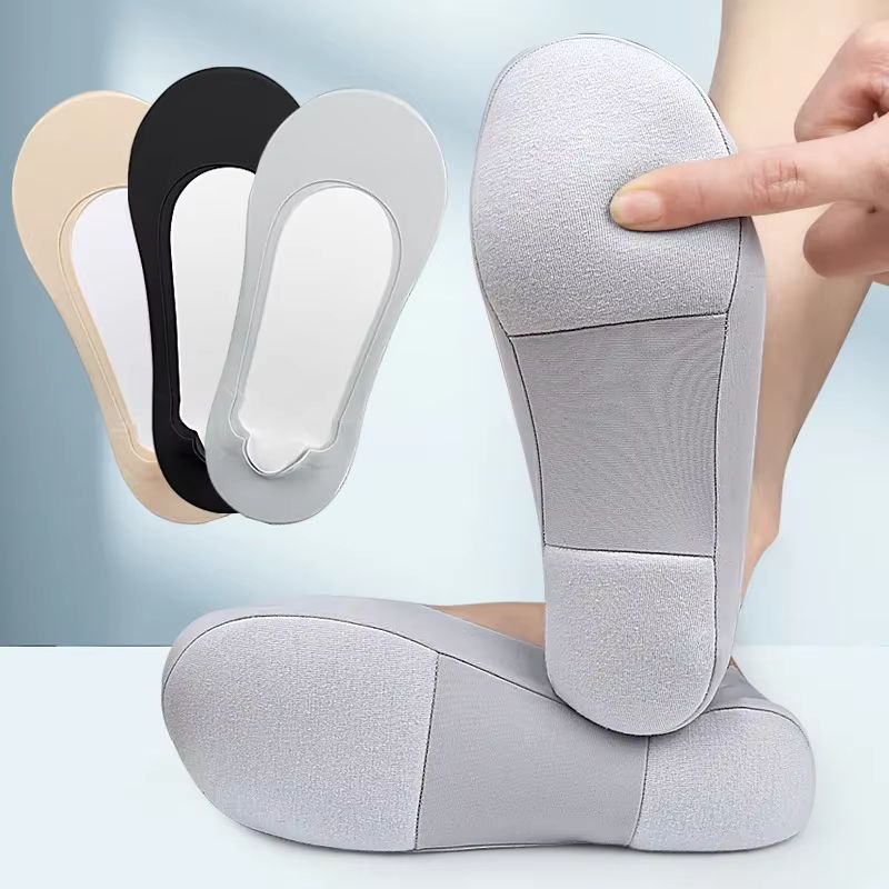 Women's Plantar Fasciitis Insole Socks – Invisible Shock Absorbing Non-Slip Shoe Pads