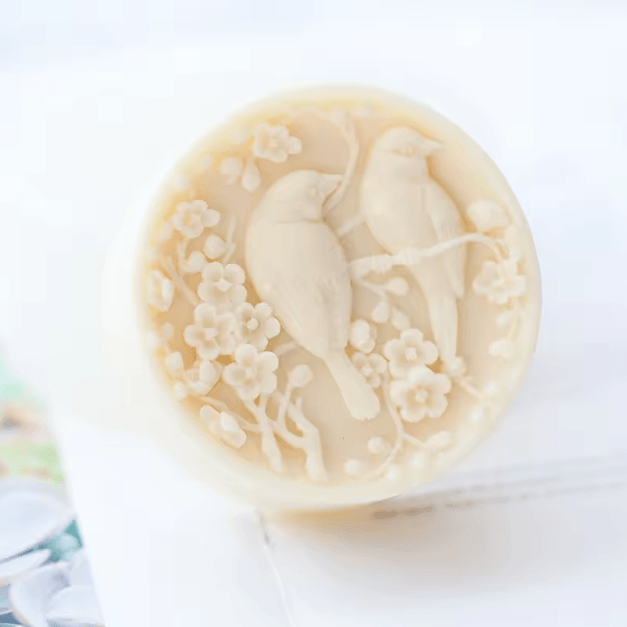 Round Bird and Flower Silicone Mold for Soap Candle Resin and DIY Crafts