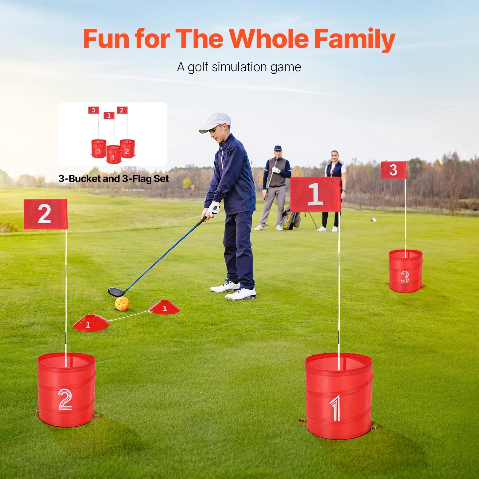 Portable Bucket Golf Game Set Outdoor Chipping Fun for All Ages