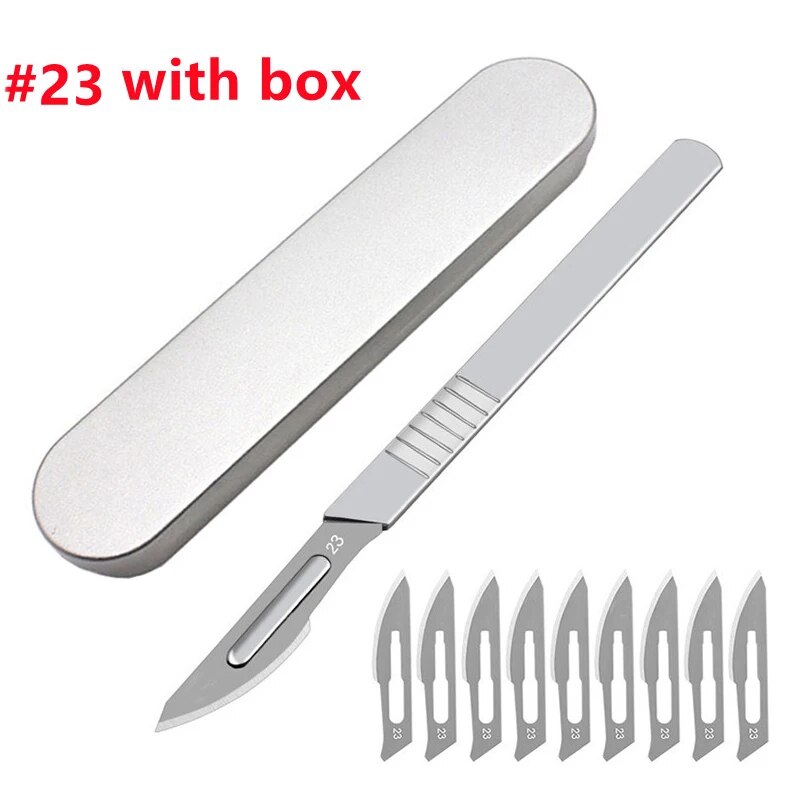 Carbon Steel Carving Scalpel Blades & Handle Kit - DIY Cutting & Repair Tool with Non-Slip Handle